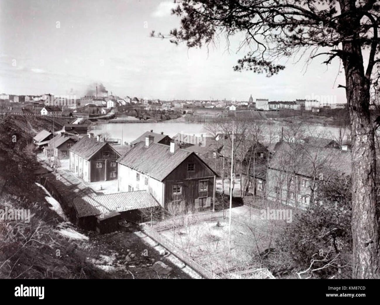 A historical photograph of Hammarbyhöjden, a district in Stockholm ...