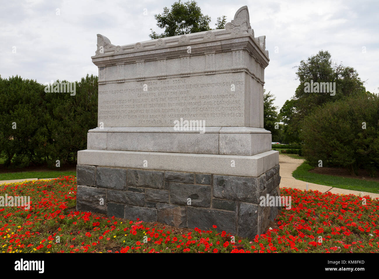 The American Civil War Unknown Monument  in Arlington National Cemetery, Virginia, United States. Stock Photo