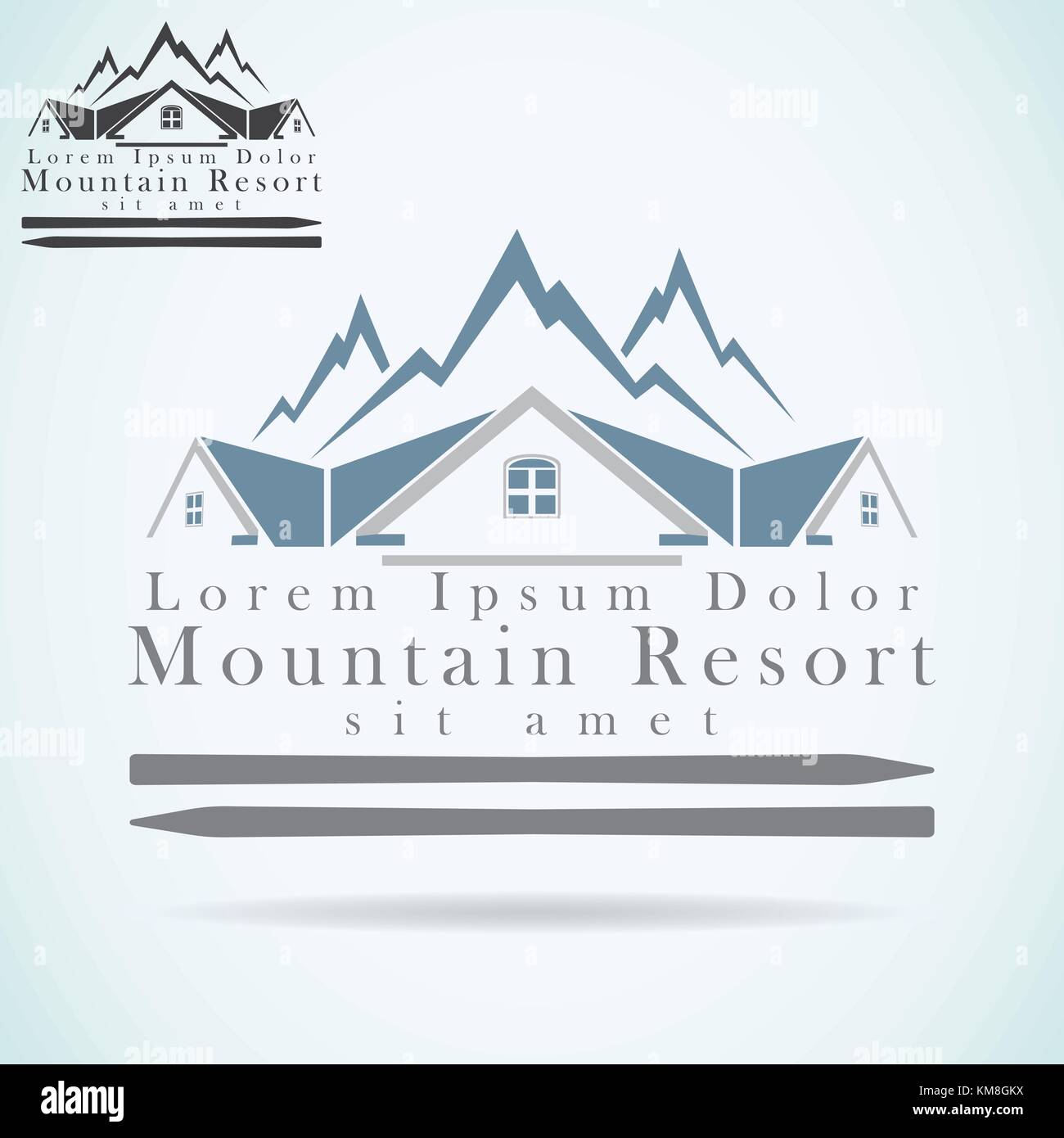 Mountain resort vector logo design template. rooftop icon. Realty construction architecture symbol. Stock Vector