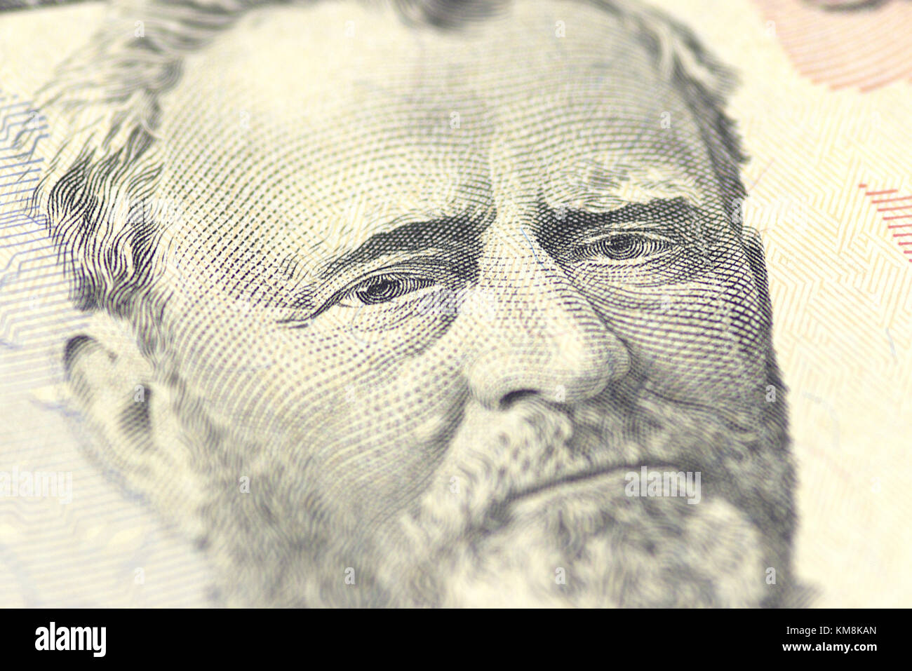 Hiram Ulysses Grant portrait from us 50 dollars Stock Photo