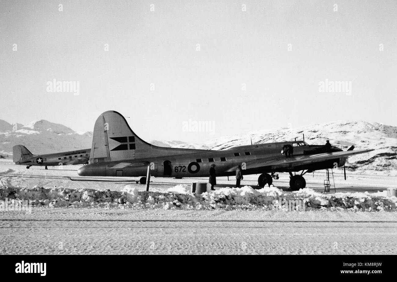 SAS Boeing B 17 1944 1948, OY DFA, Shoo Shoo Shoo Baby, Greenland Stock Photo