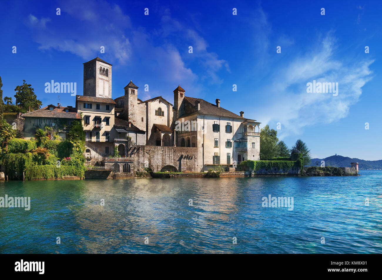 San Giulio island - Orta lake - Piedmont - Italy Stock Photo - Alamy