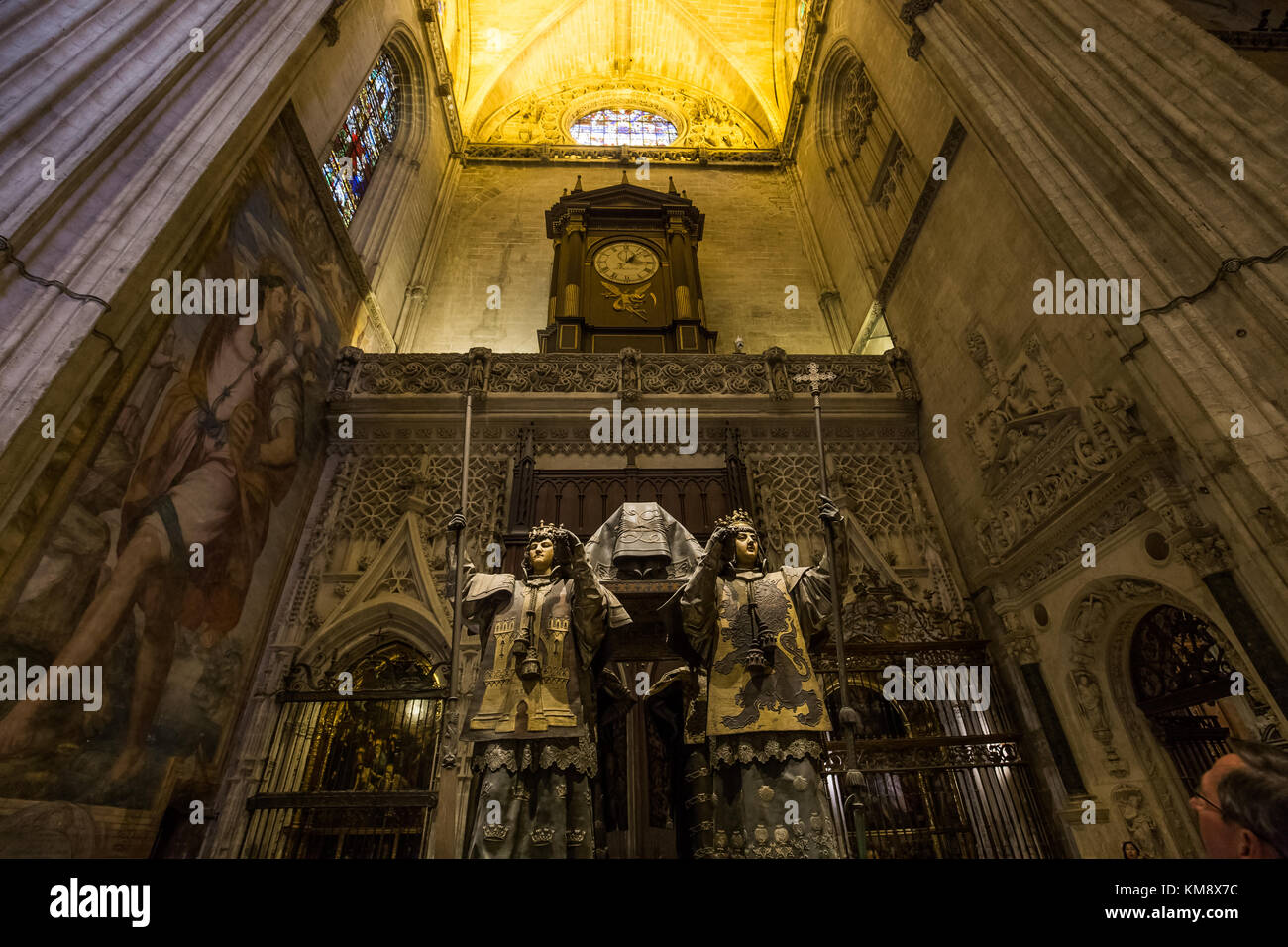 SEVILLE, ANDALUSIA, SPAIN, MAY, 23, 2017 Burial tomb of Christopher
