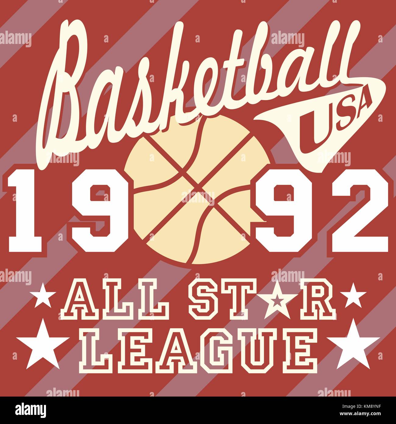 Basketball Emblem Label Print Tshirt Design Vector Illustration