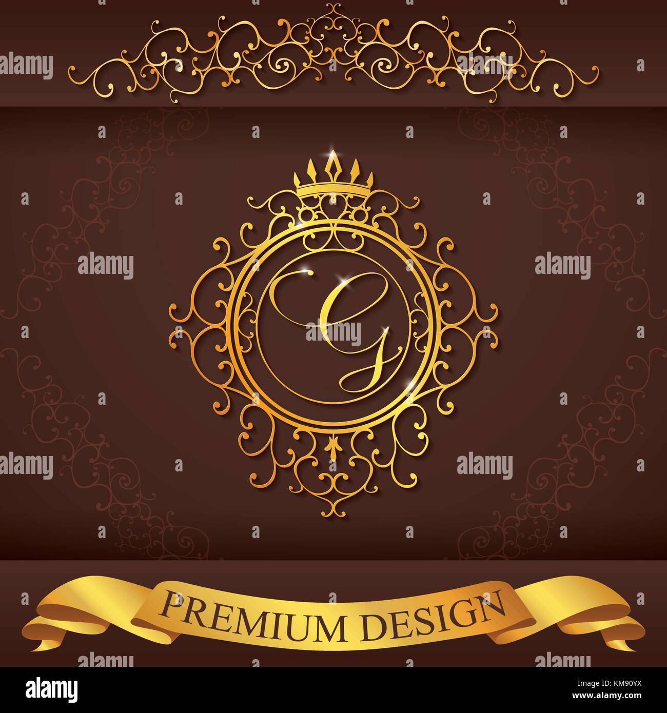 Letter G. Luxury Logo template flourishes calligraphic elegant ornament ...