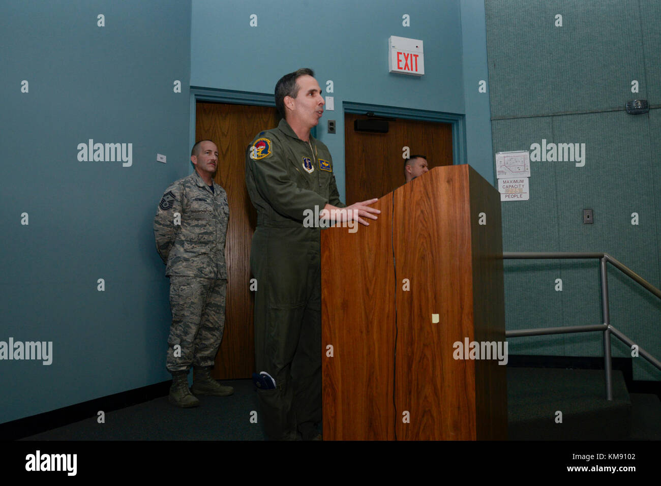 Lt. Col. Mark Cotton gives a speech after assuming command of the ...