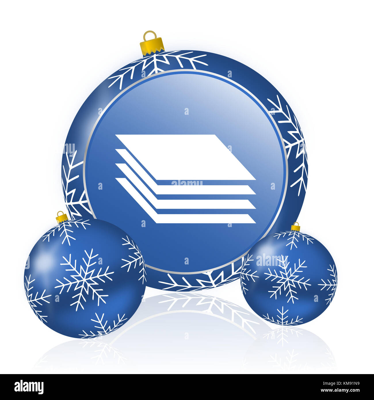 Layers blue christmas balls icon Stock Photo