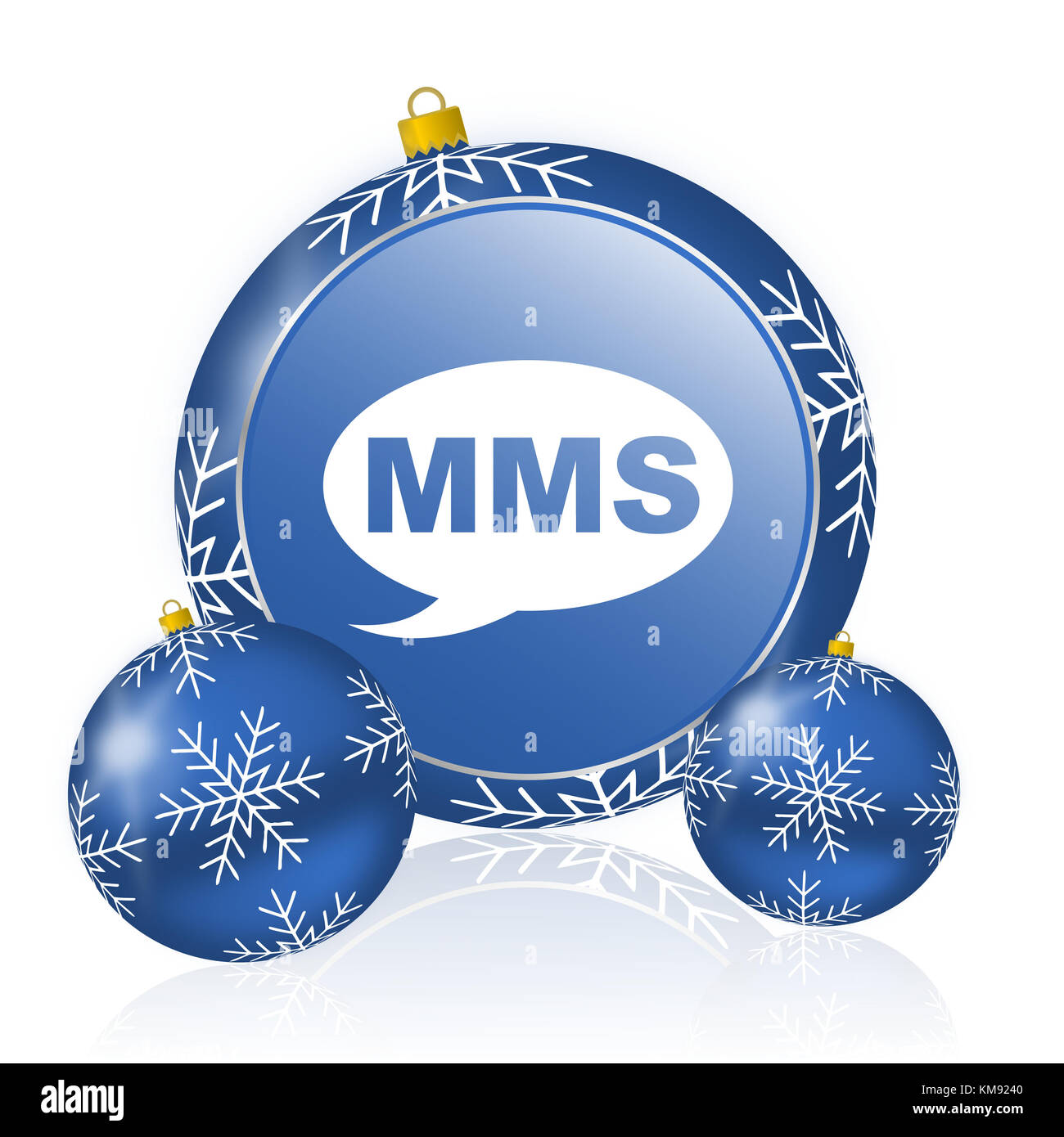 Mms blue christmas balls icon Stock Photo - Alamy
