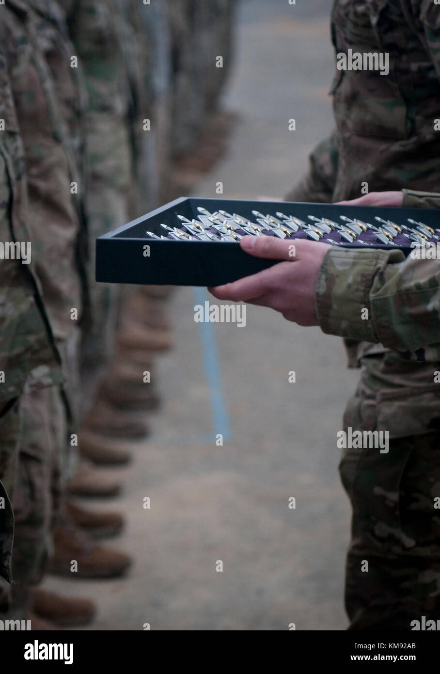 Army Pvt. Joey Sleight, a human resources specialist from the 350th Human Resources Company from