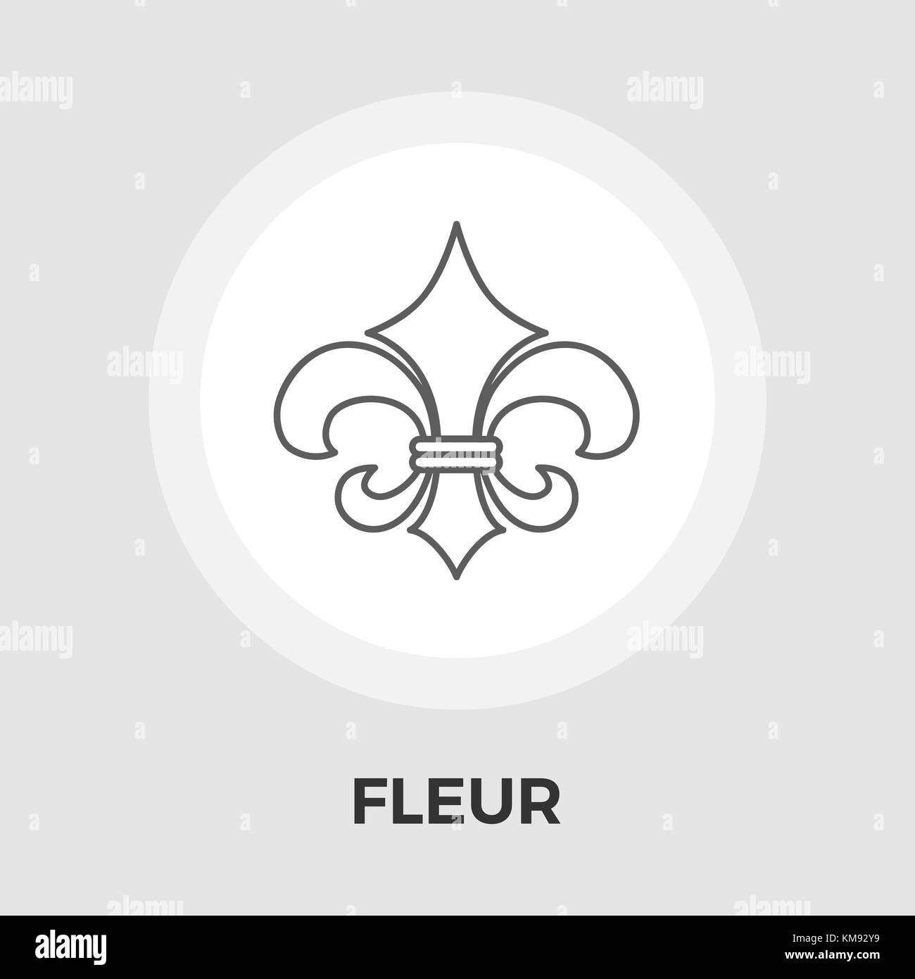 Fleur icon vector. Flat icon isolated on the white background. Editable EPS file. Vector illustration. Stock Vector
