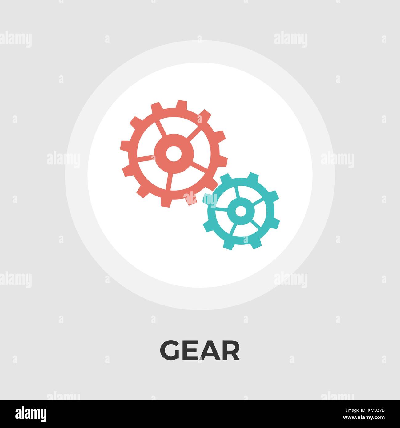 Gear Icon Vector. Flat icon isolated on the white background. Editable ...
