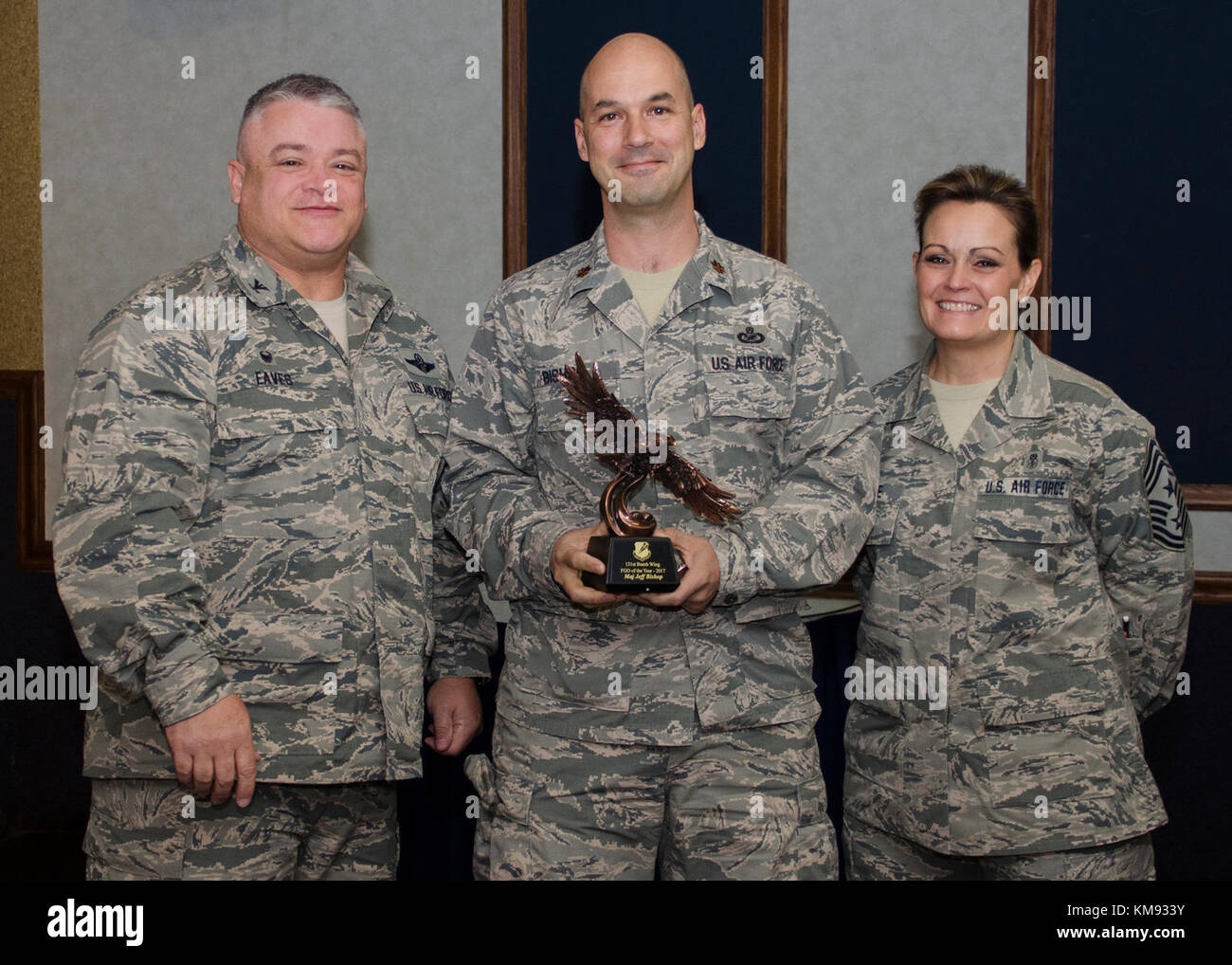 During December drill Col. Ken Eaves, 131st Bomb Wing commander, and