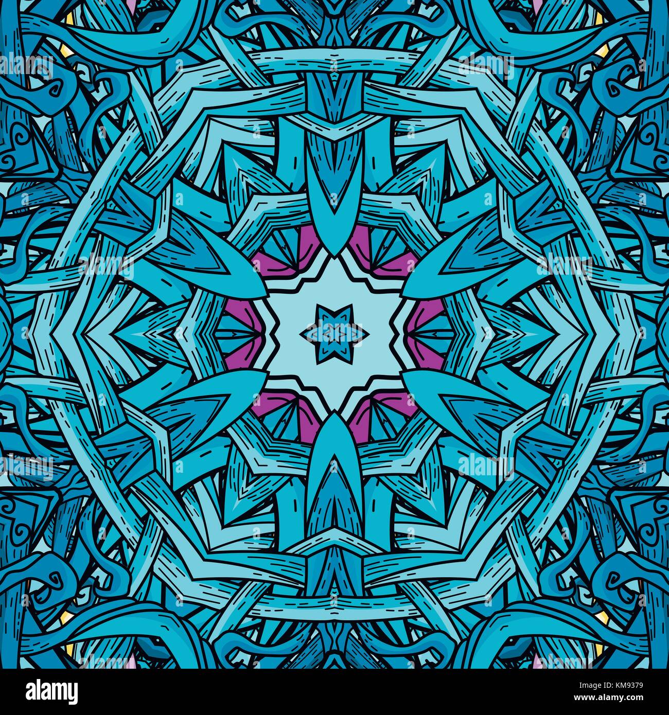 Vector seamless pattern in mandala style. Endless ornate ornament Stock ...