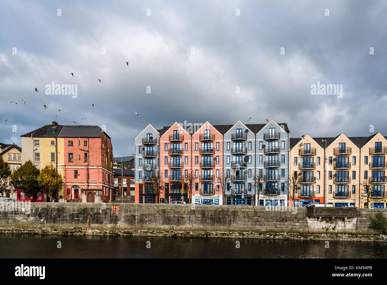 Colorful houses at Riverside of Cork Stock Photo Alamy