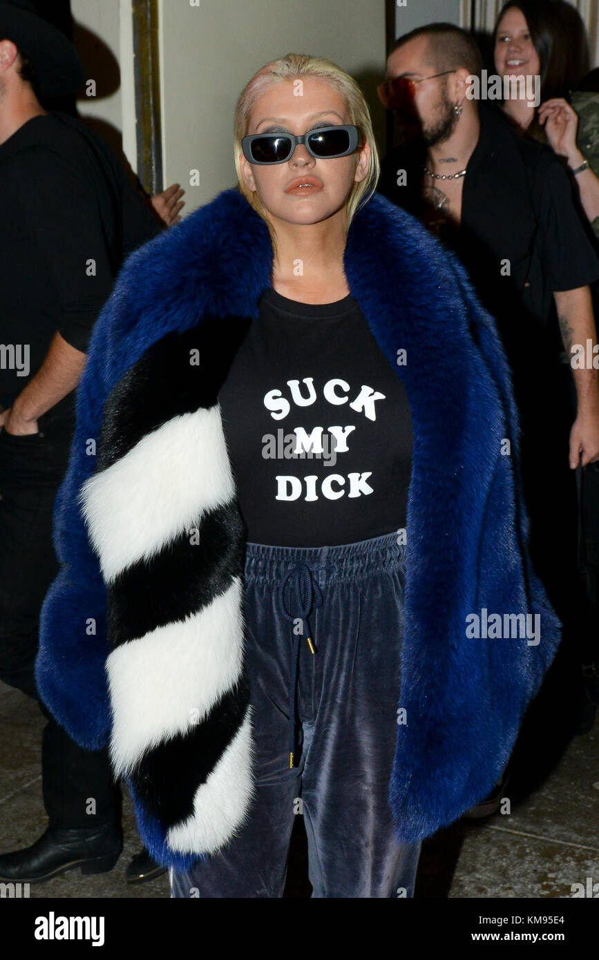 Christina Aguilera Leaving Delilah Restaurant In Hollywood After Dinner With Friends Wearing A Lewd T Shirt Stating Suck My D K Featuring Christina Aguilera Where Hollywood California United States When 03 Nov 17 Credit