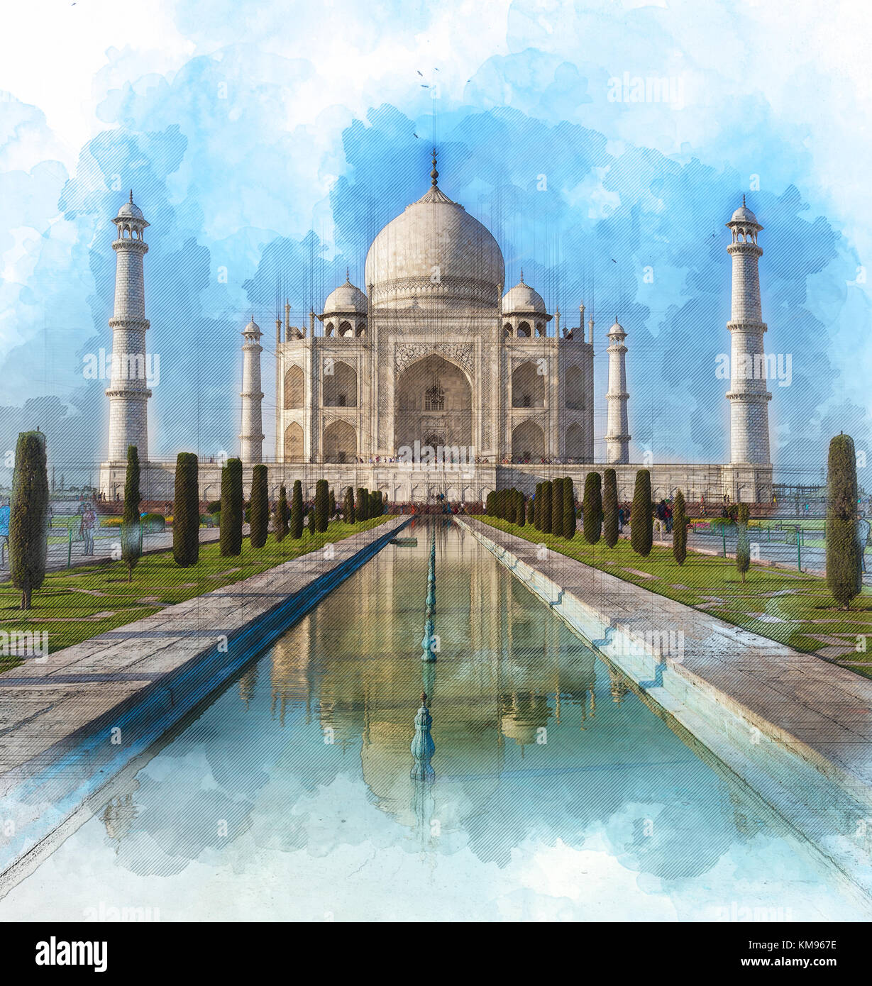 Taj Mahal India world heritage site illustration sketch art with perspective lines Stock Photo - Alamy Taj Mahal India world heritage site illustration sketch art with perspective lines Stock Photo - Alamy