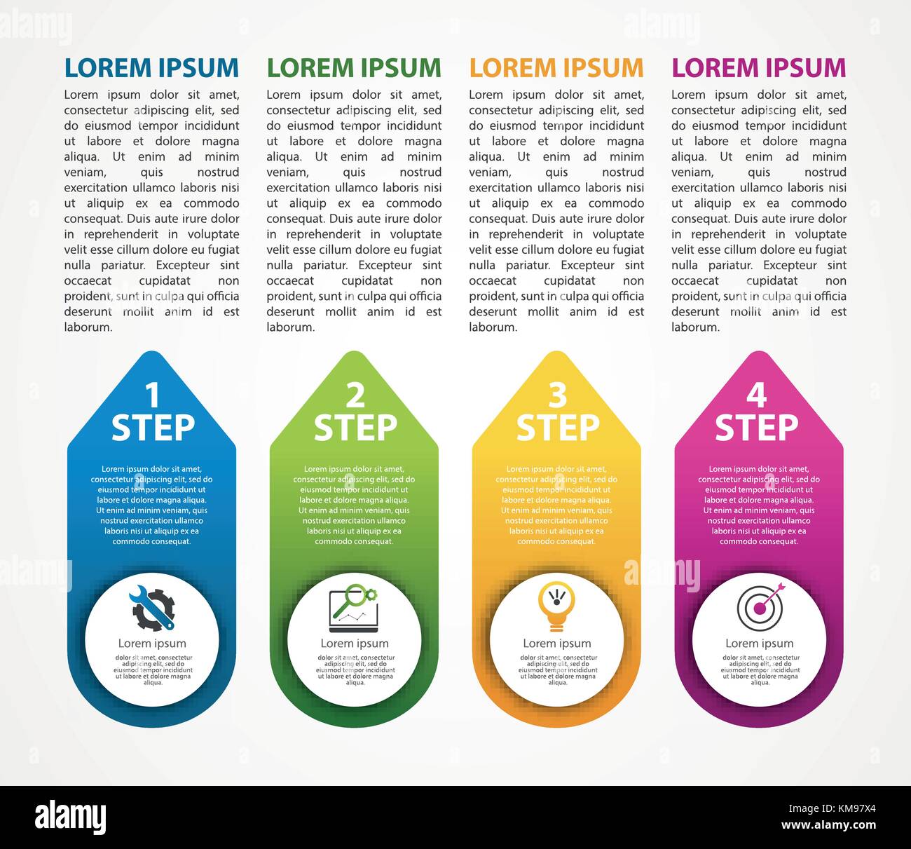 Vector illustration. An infographic template with 4 steps and an image ...