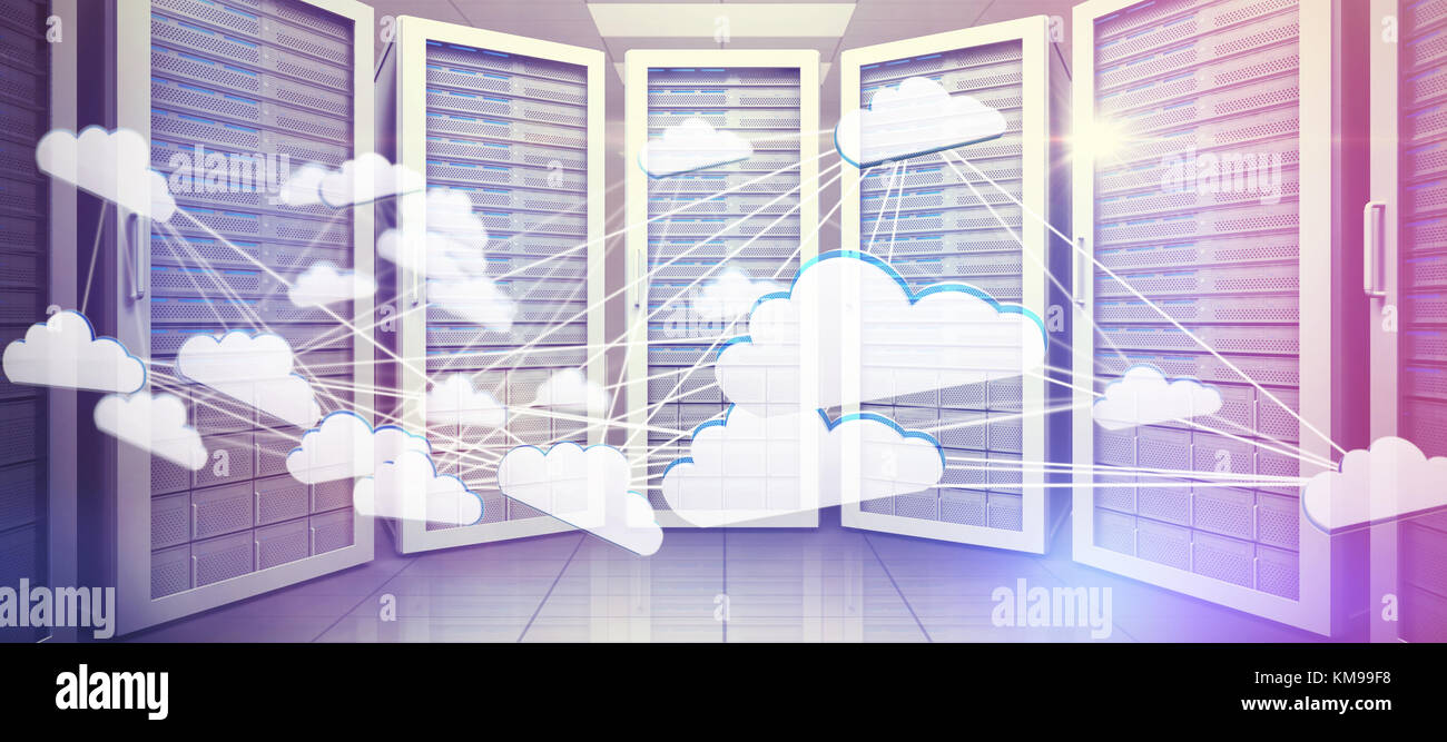Cloud computing against empty server room Stock Photo - Alamy