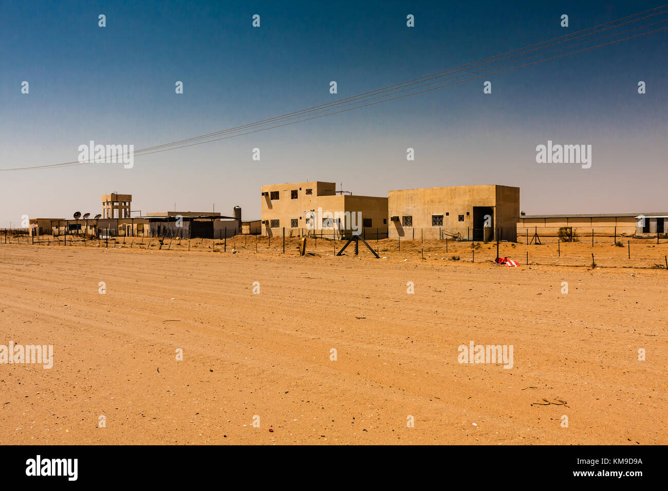 A poultry farm in the desert near Riyadh, Saudi Arabia Stock Photo