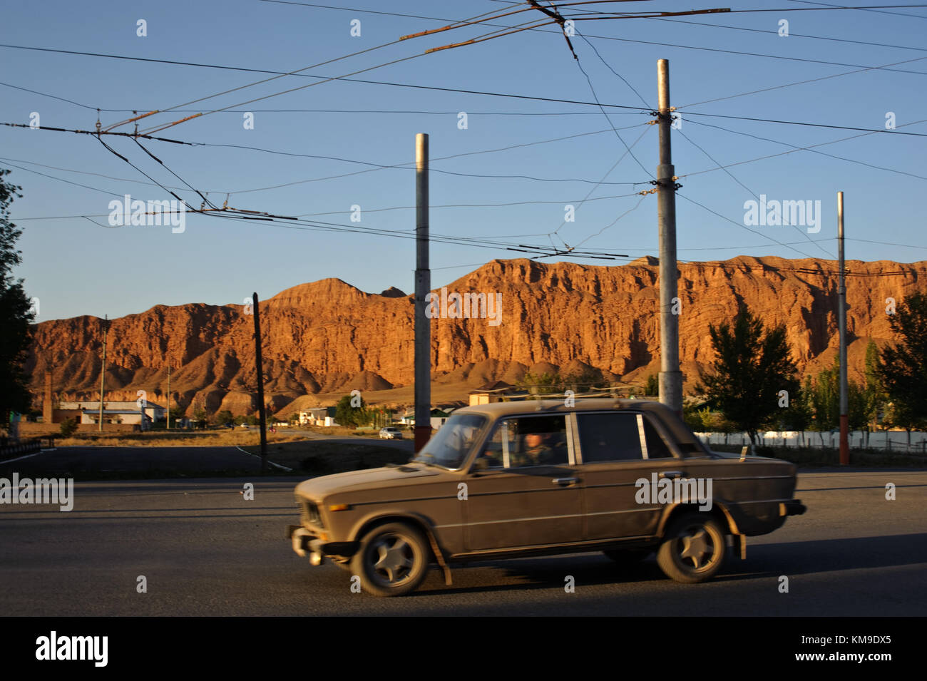Old Russian car ( Kyrgyzstan Stock Photo Alamy