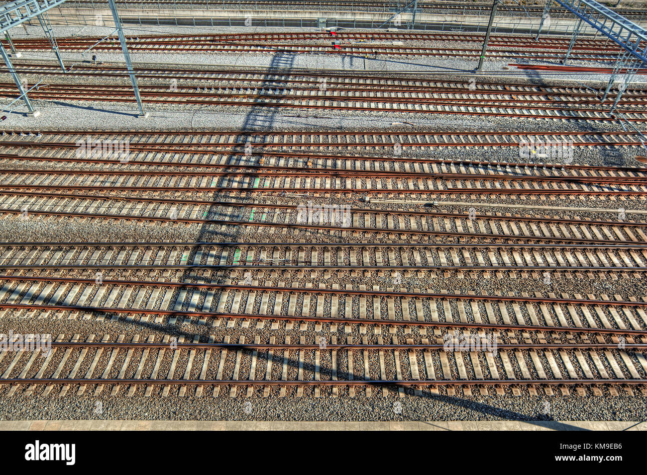 Close-up of Railway Tracks Stock Photo