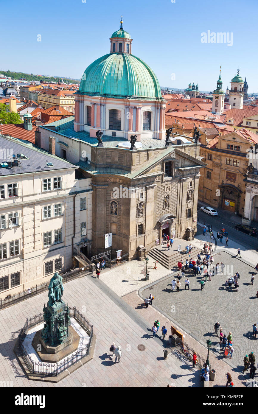 Krizovnicke namesti, Klementinum, sv. Frantisek z Assisi, Stare Mesto (UNESCO), Praha, Ceska republika / Krizovnicke square, Klementinum, Old Town (UN Stock Photo