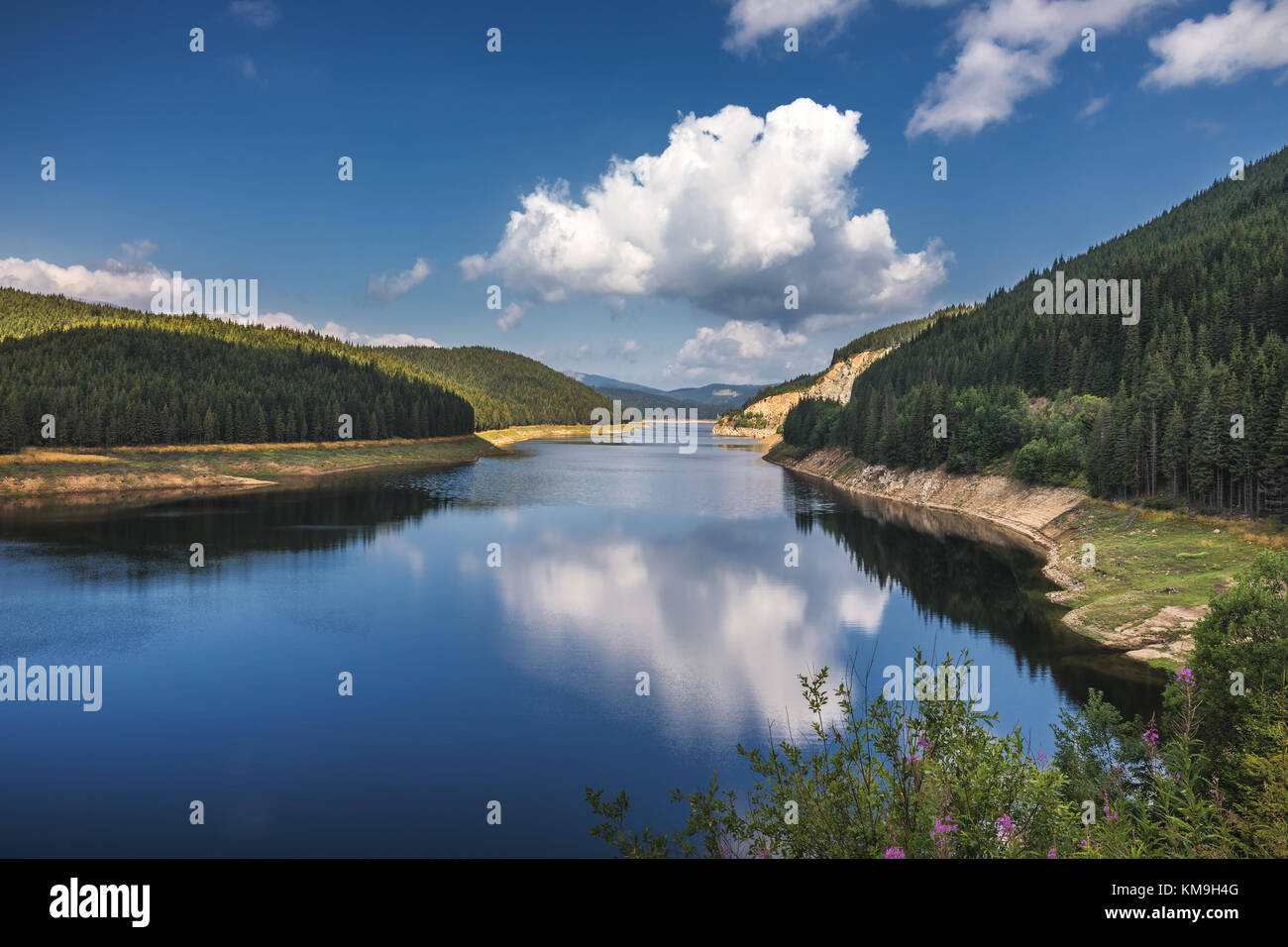 Oasa Lake from Sureanu mountains, Alba county, Transalpina, Transylvania, Romania Stock Photo