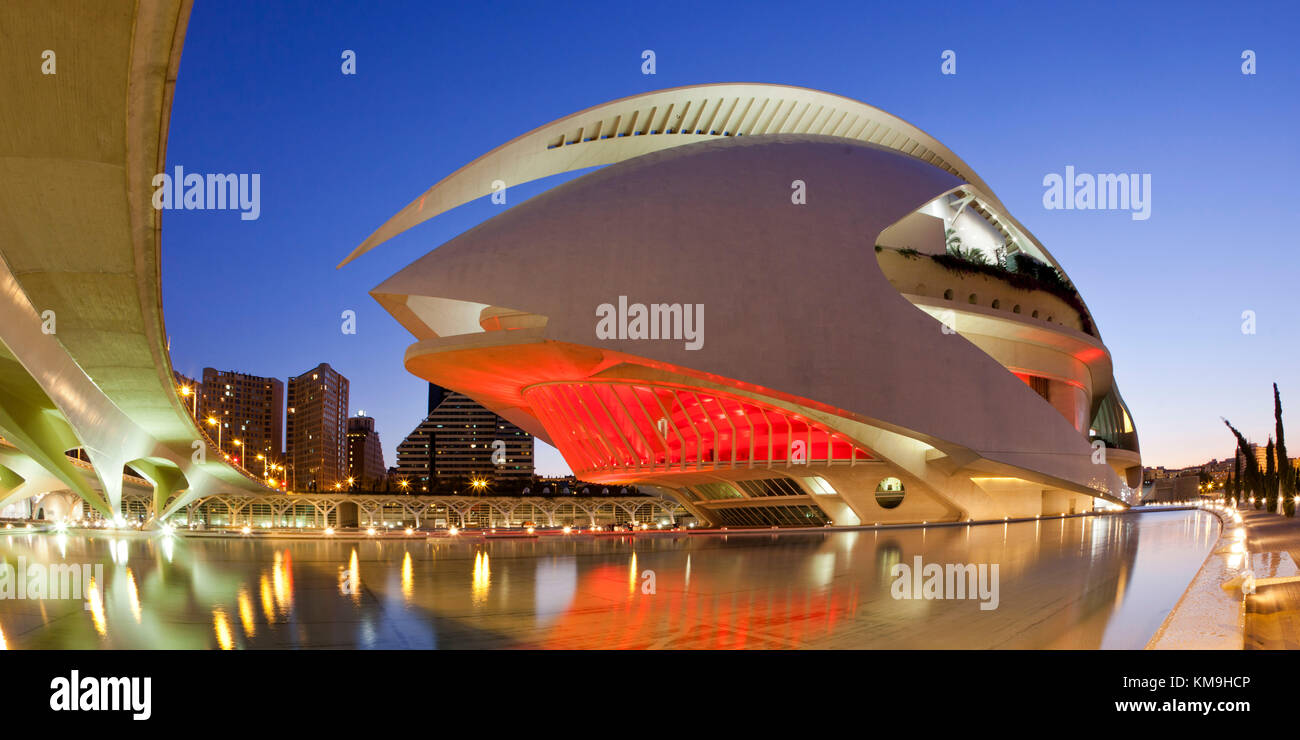 The Palau de les Arts Reina Sofia by Calatrava, , Valencia, Spain Stock Photo