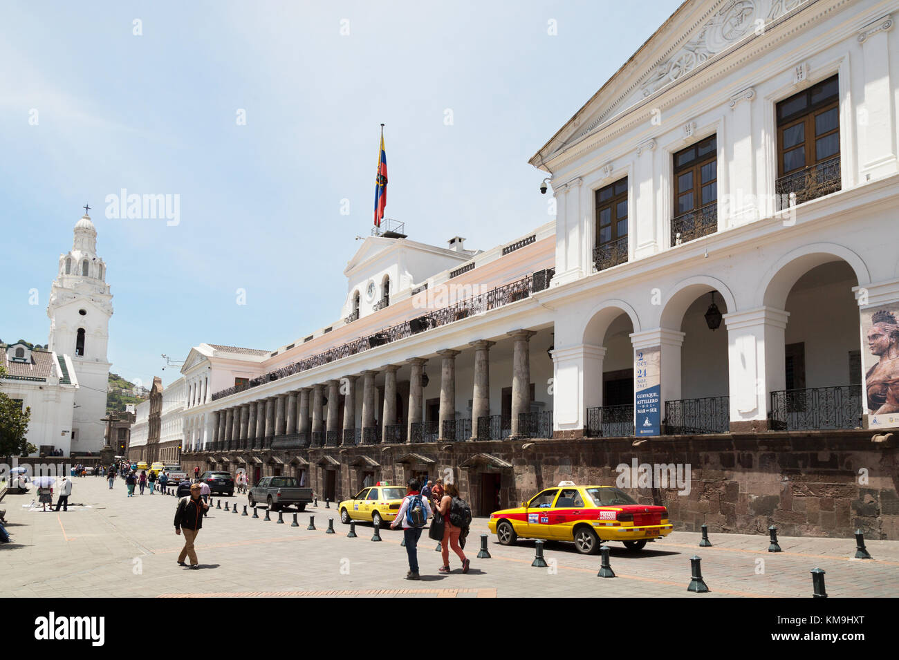 The Presidential Palace, ( Palacio de Gobierno, ), Plaza Grande, Quito old town, Quito Ecuador South America Stock Photo