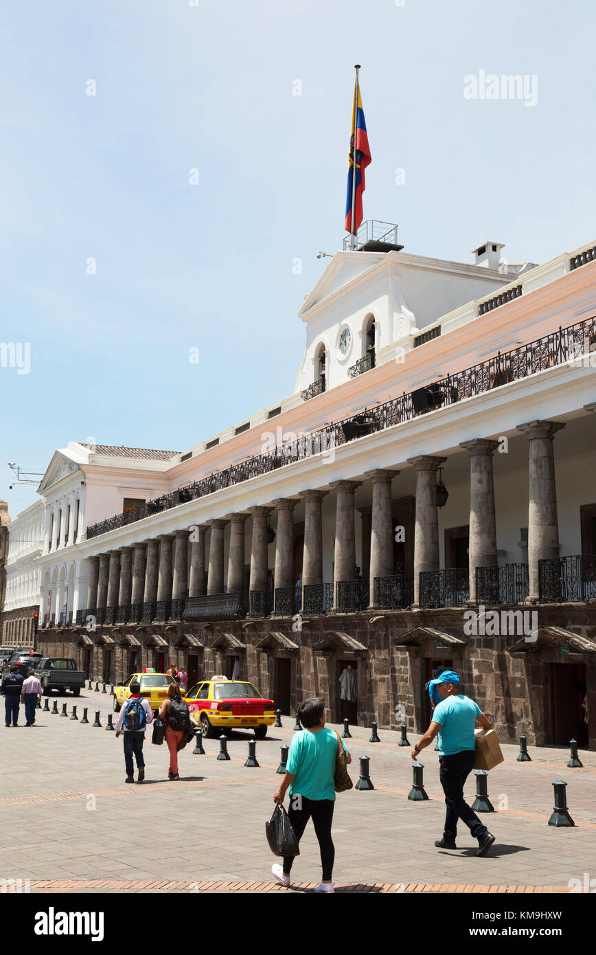 The Presidential Palace, ( Palacio de Gobierno, ), Plaza Grande, Quito old town, Quito Ecuador South America Stock Photo