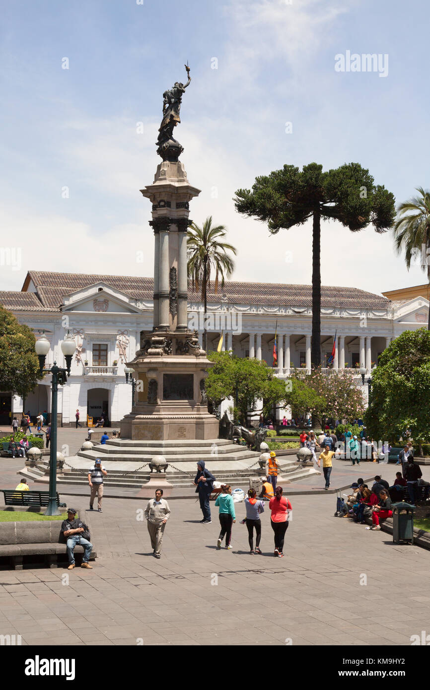 Plaza Grande or Independence Square, Quito, Ecuador, South America Stock Photo