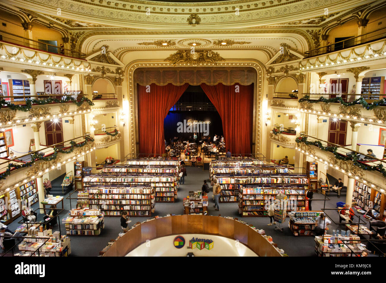 El Ateneo Grand Splendid Book Store in a former theatre  ,library,   Buenos Aires, Argentina Stock Photo