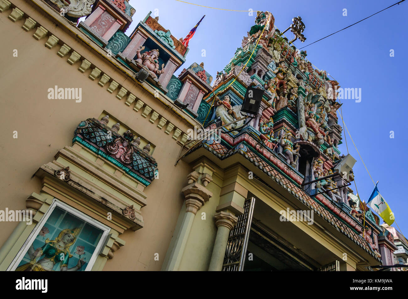 Penang, Malaysia - September 3, 2013: Oldest Hindu temple in Malaysia, Sri Mahamariamman Temple, Little India in historical George Town Stock Photo
