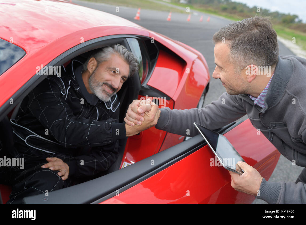 driving a fast car Stock Photo Alamy