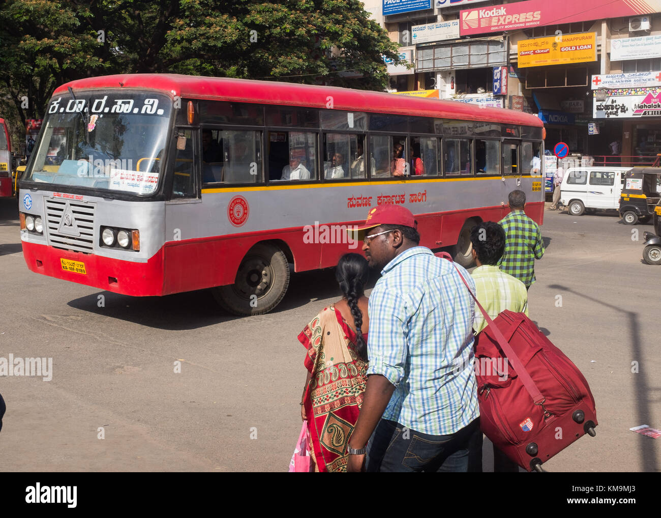 Bus in bus station, Mysore, India Stock Photo Alamy