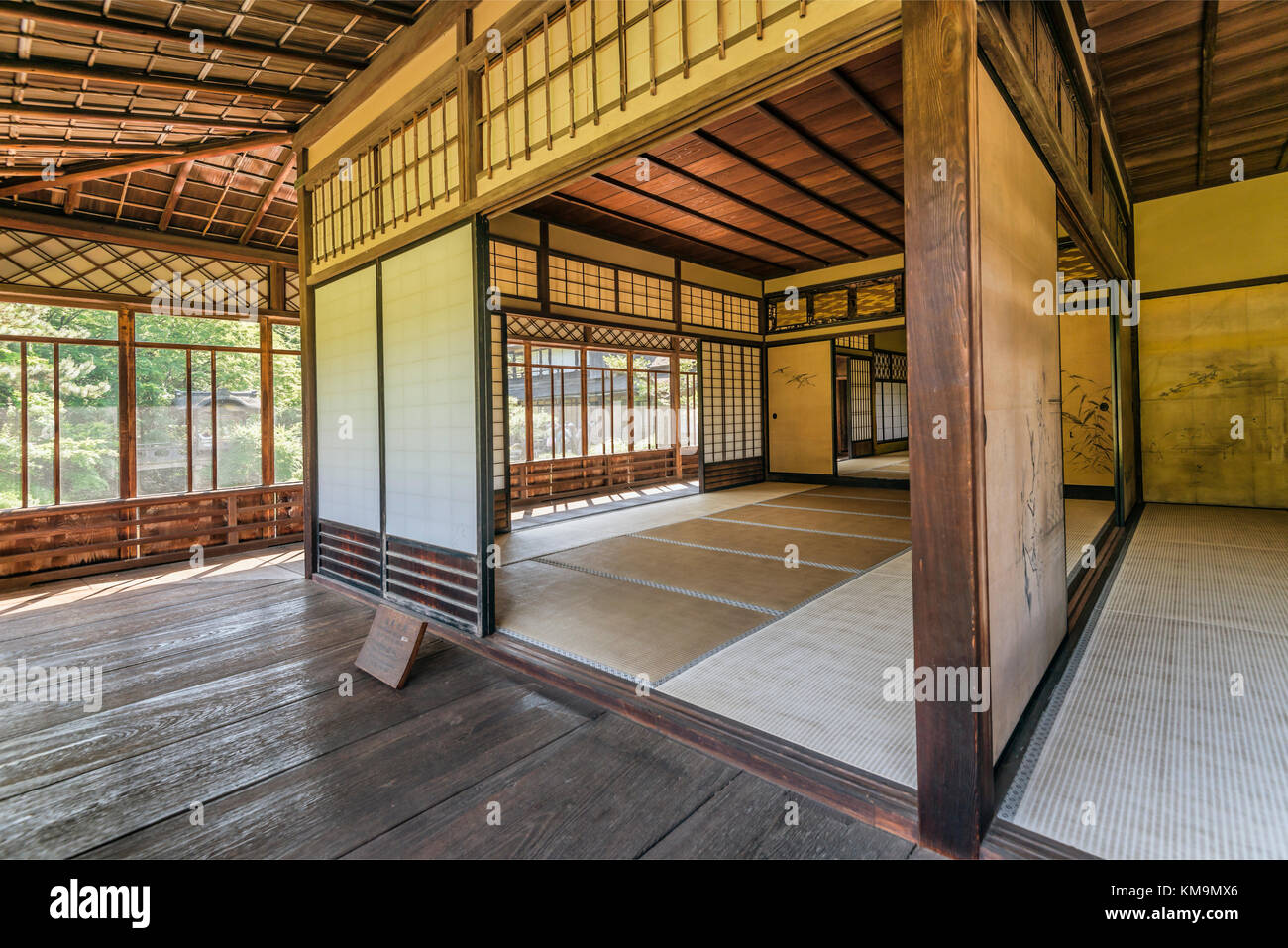 Interior of the Tatami room in the Rinshunkaku House at Sankeien Garden, Yokohama, Kanagawa, Japan Stock Photo