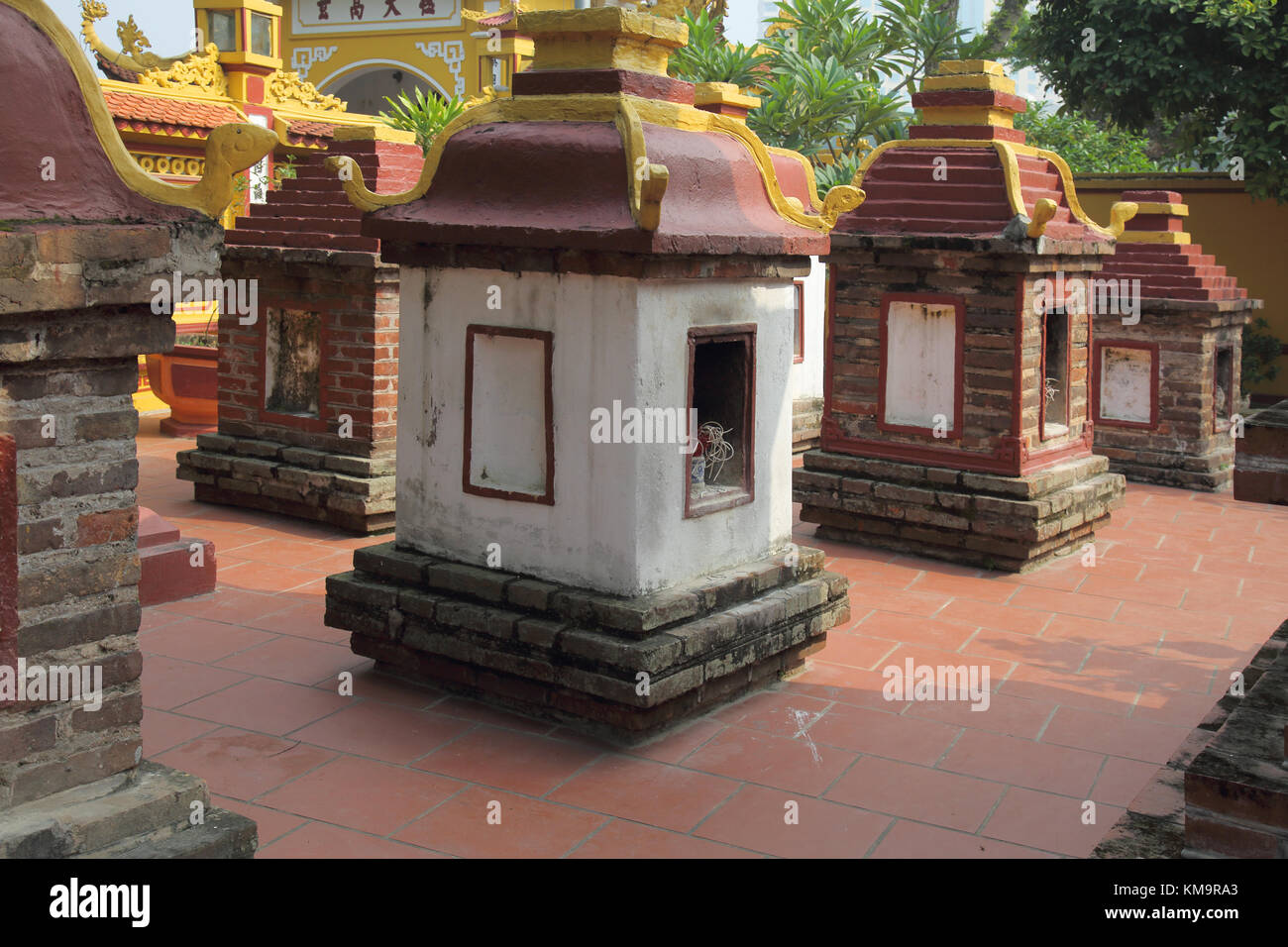 stupa at tran quoc buddhist pagoda hanoi vietnam Stock Photo