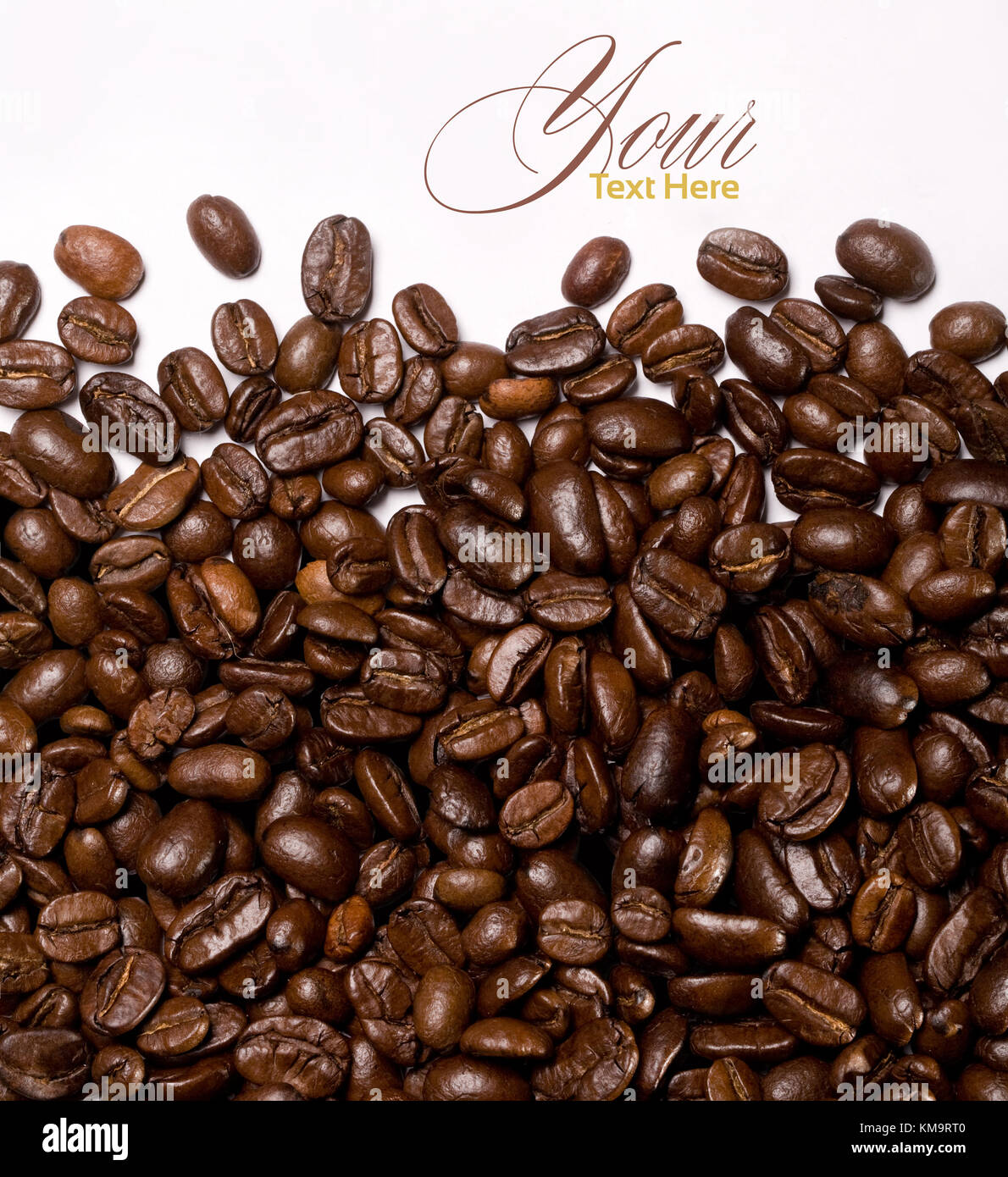 brown coffee beans isolated on white background Stock Photo - Alamy