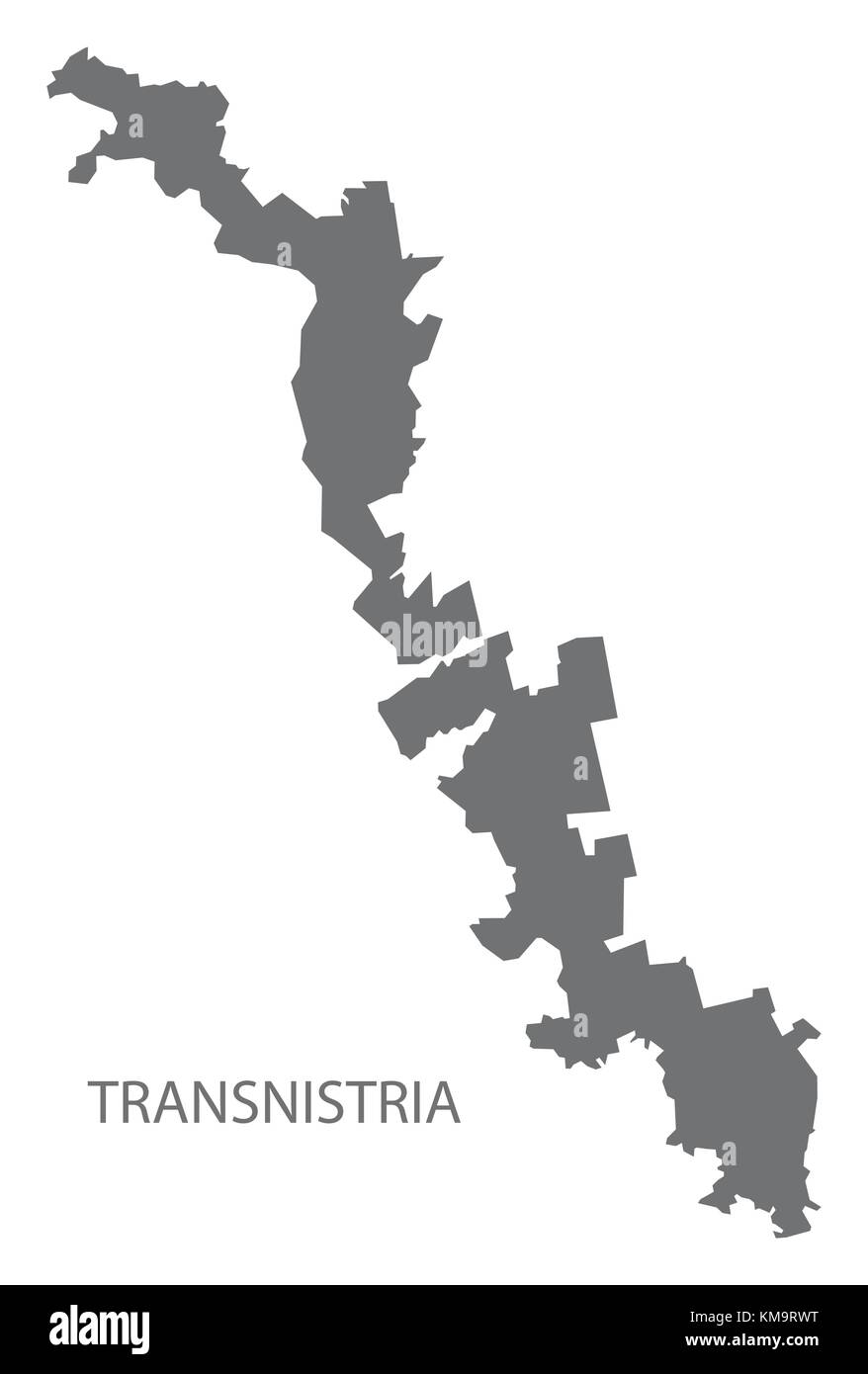 Transnistria map of Moldova grey illustration silhouette shape Stock Vector