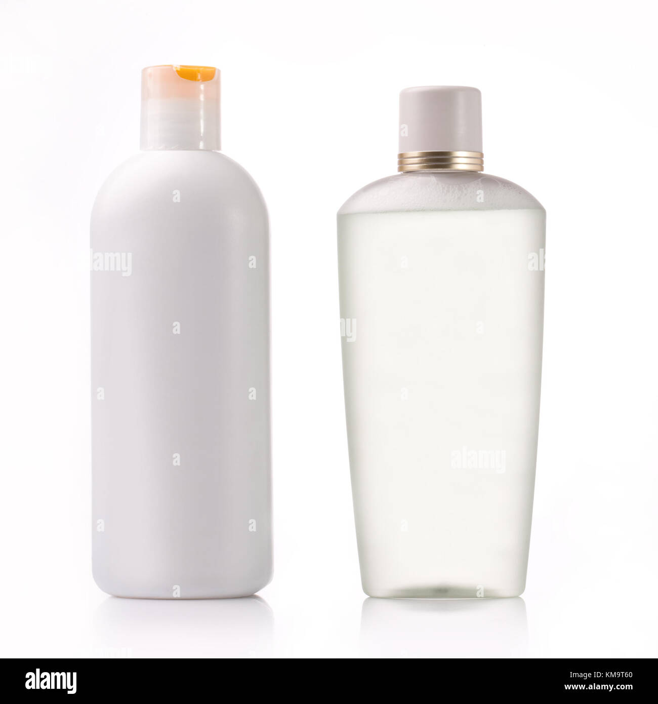 Two containers of cosmetic isolated on white. Stock Photo