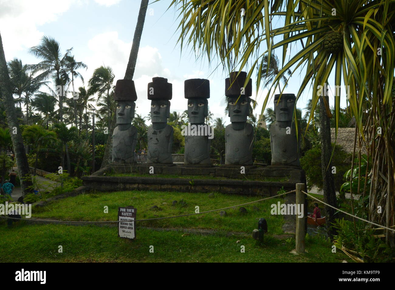 Sculptures by Rapa Nui At The Polynesian Cultural Center. Oahu, Hawaii
