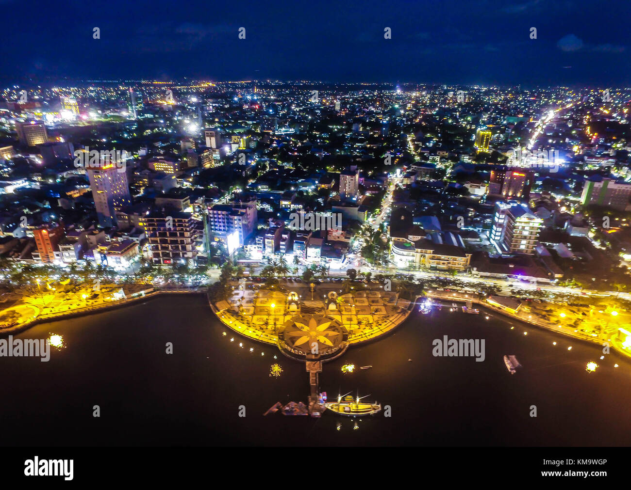 Losari beach the icon of Makassar city. Stock Photo