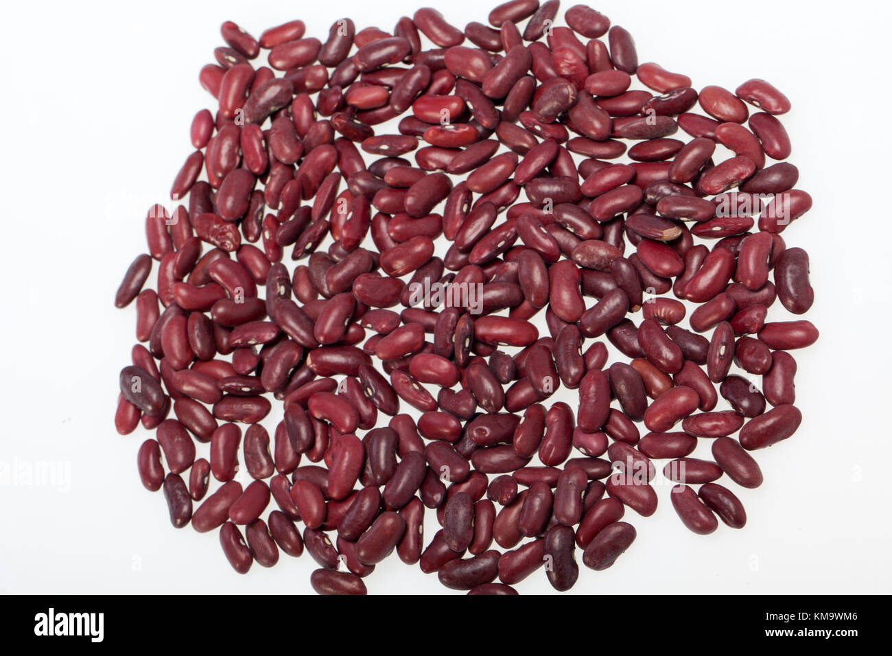 azuki beans on white background Stock Photo