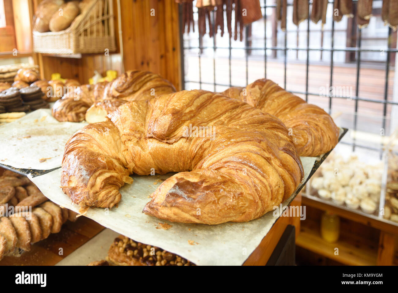 Huge croissant from the village of Castellar de N'hug, Barcelona province, Stock Photo