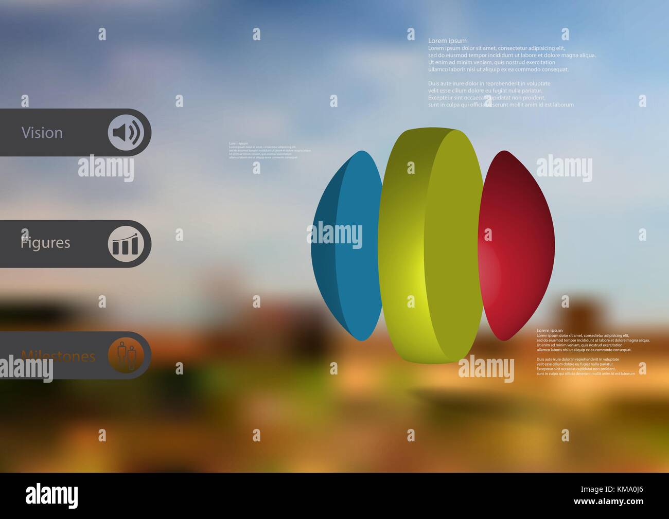 3D illustration infographic template with motif of ball vertically ...