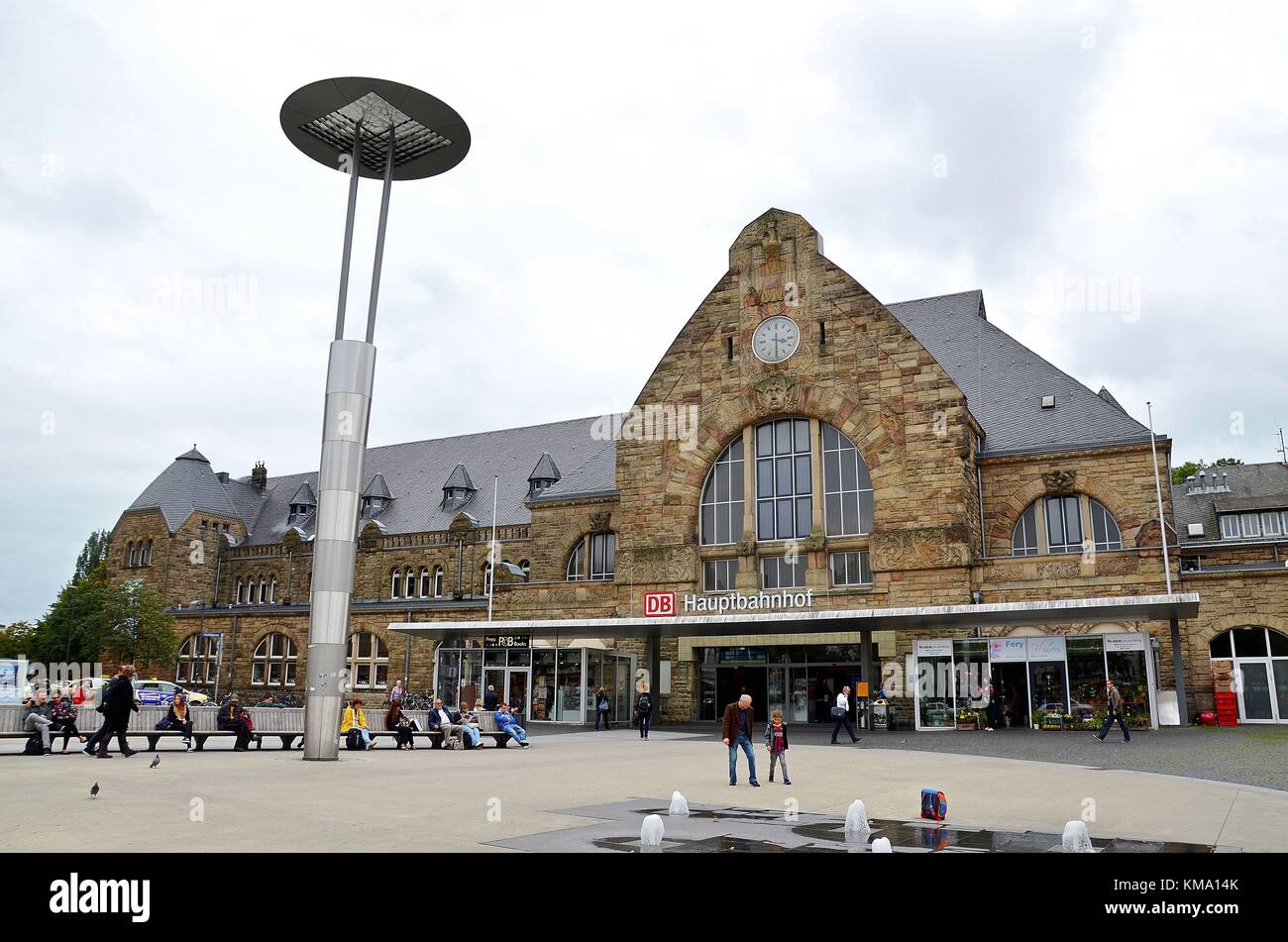 The Train Station of Aachen (Aix-la-Chapel), Nordrhein-Westfalen, Germany Stock Photo