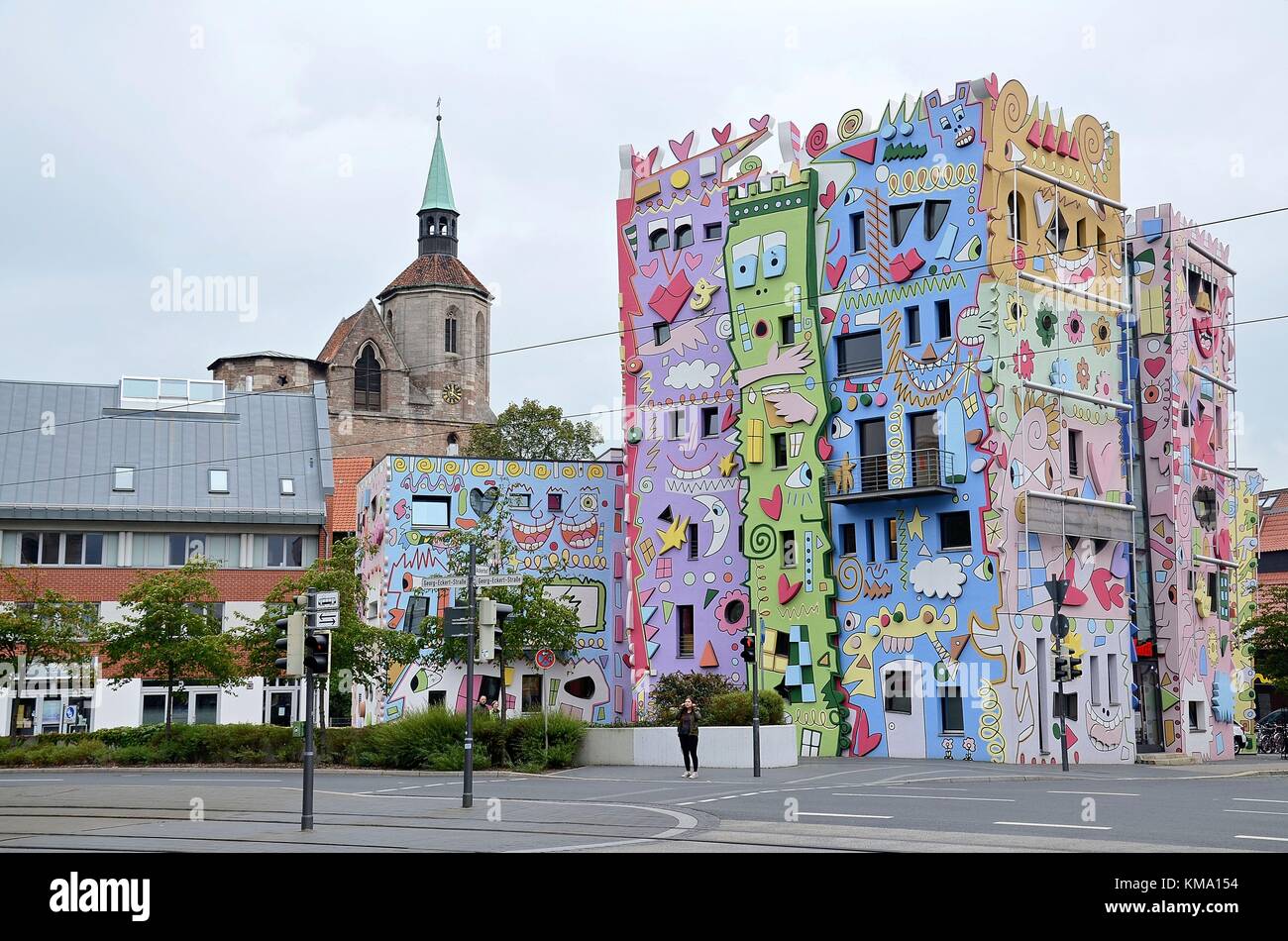 The town of Braunschweig in Lower Saxony (Germany): The Happy Rizzi House Stock Photo
