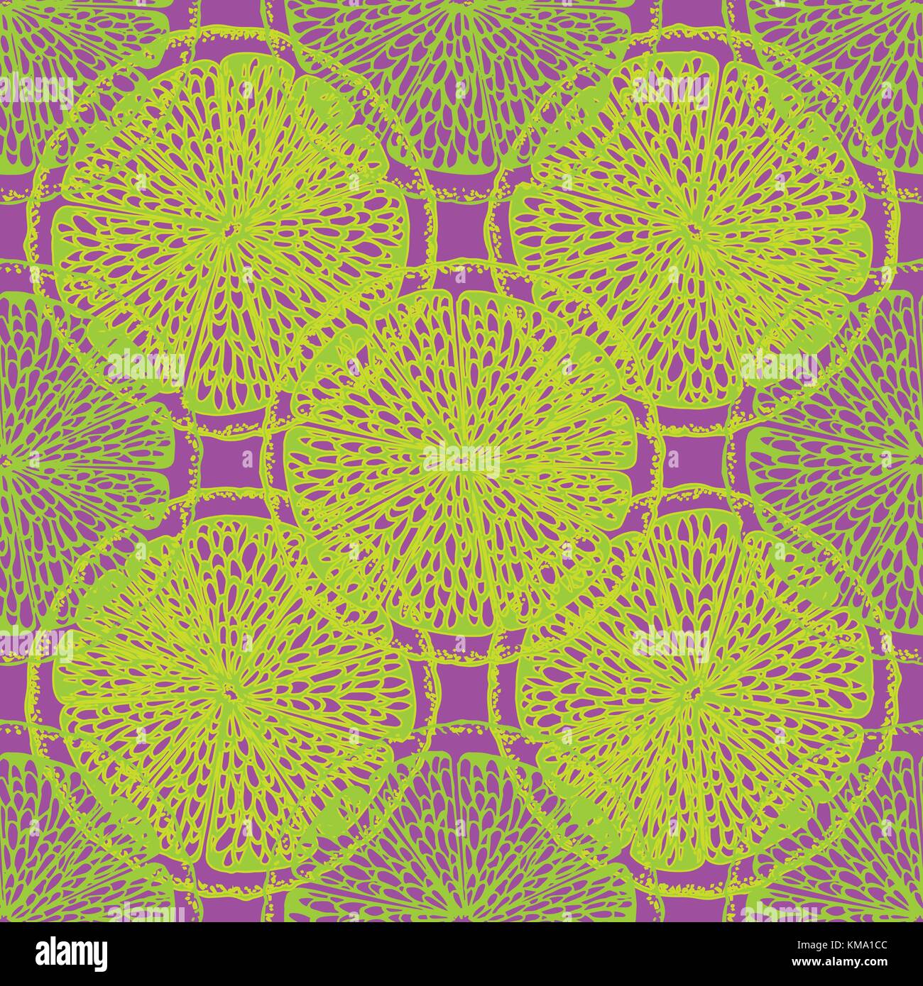 Seamless pattern of hand drawn sketch style citrus fruit slices. Vector ...