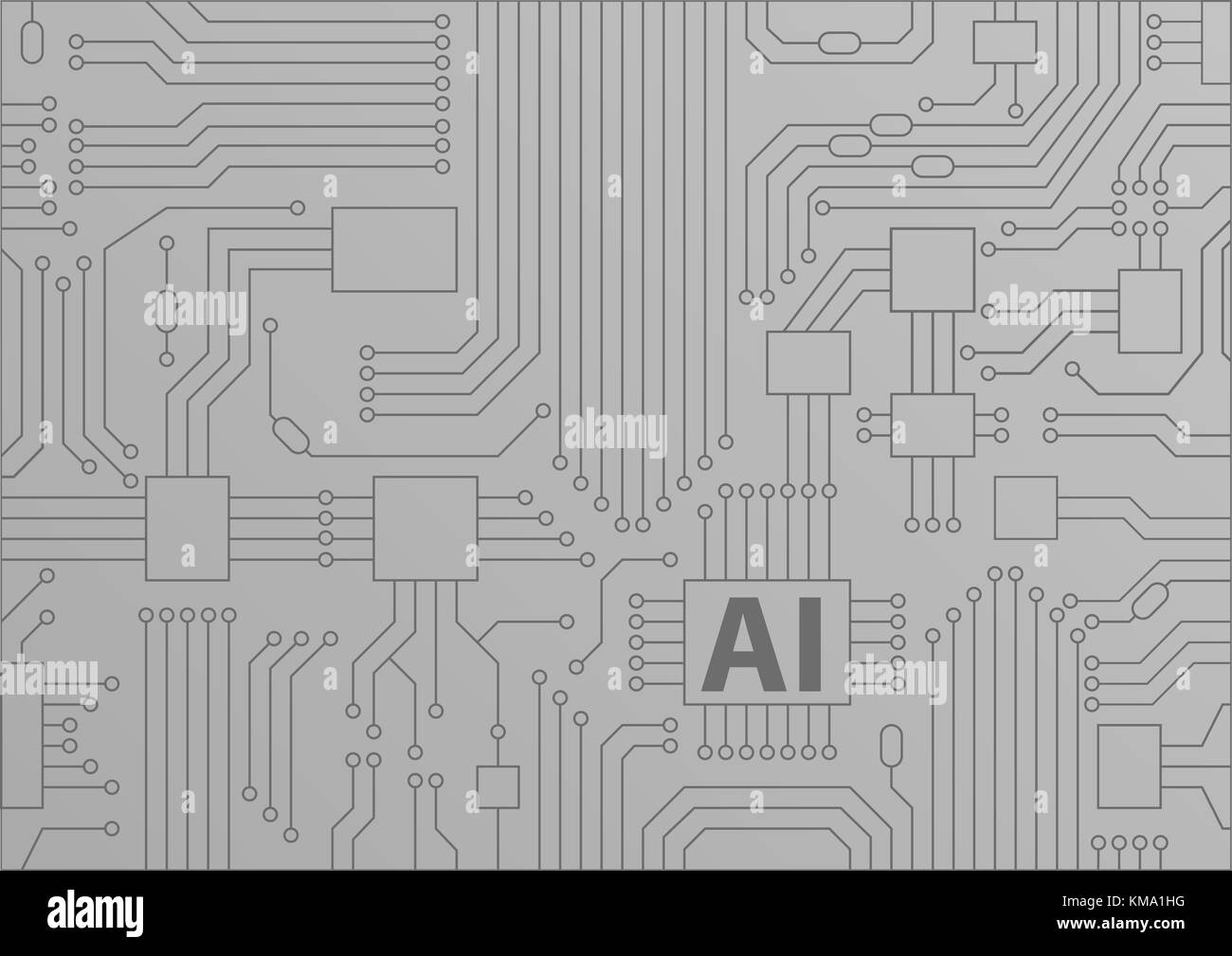 Artificial intelligence / AI concept as vector background with CPU ...