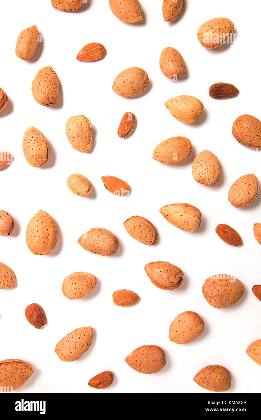 Sweet almond drupes isolated on a white background Stock Photo Alamy